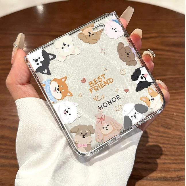 适用荣耀magicvflip可爱卡通mixflip手机壳透明P50pocket2折叠屏