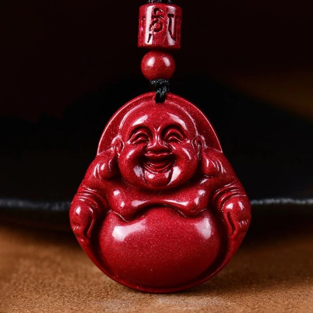 辰砂（处理）辰砂（朱砂）笑口常开弥勒佛吊坠
