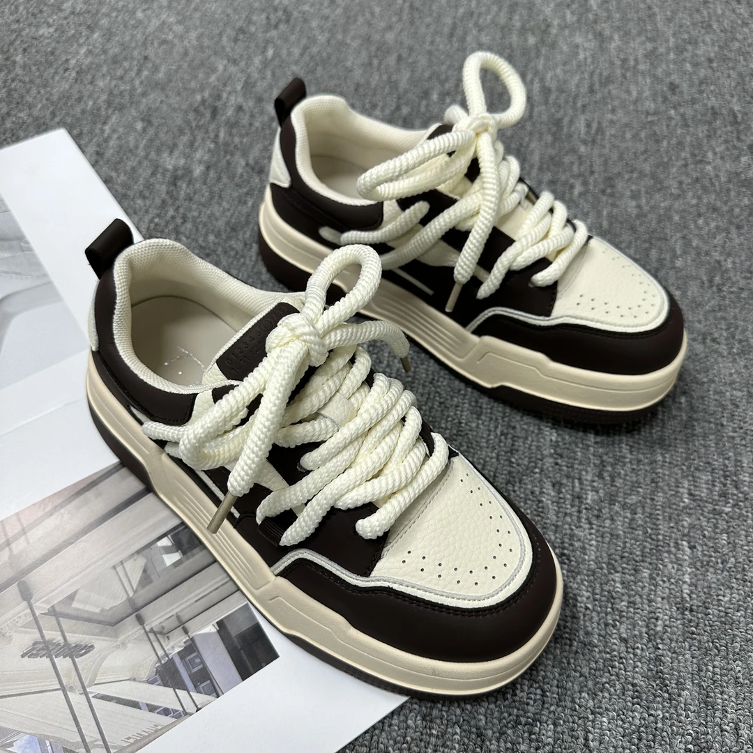 冬季款ins板鞋厚底时尚轻便百搭潮流系带小白鞋 777-2 高版