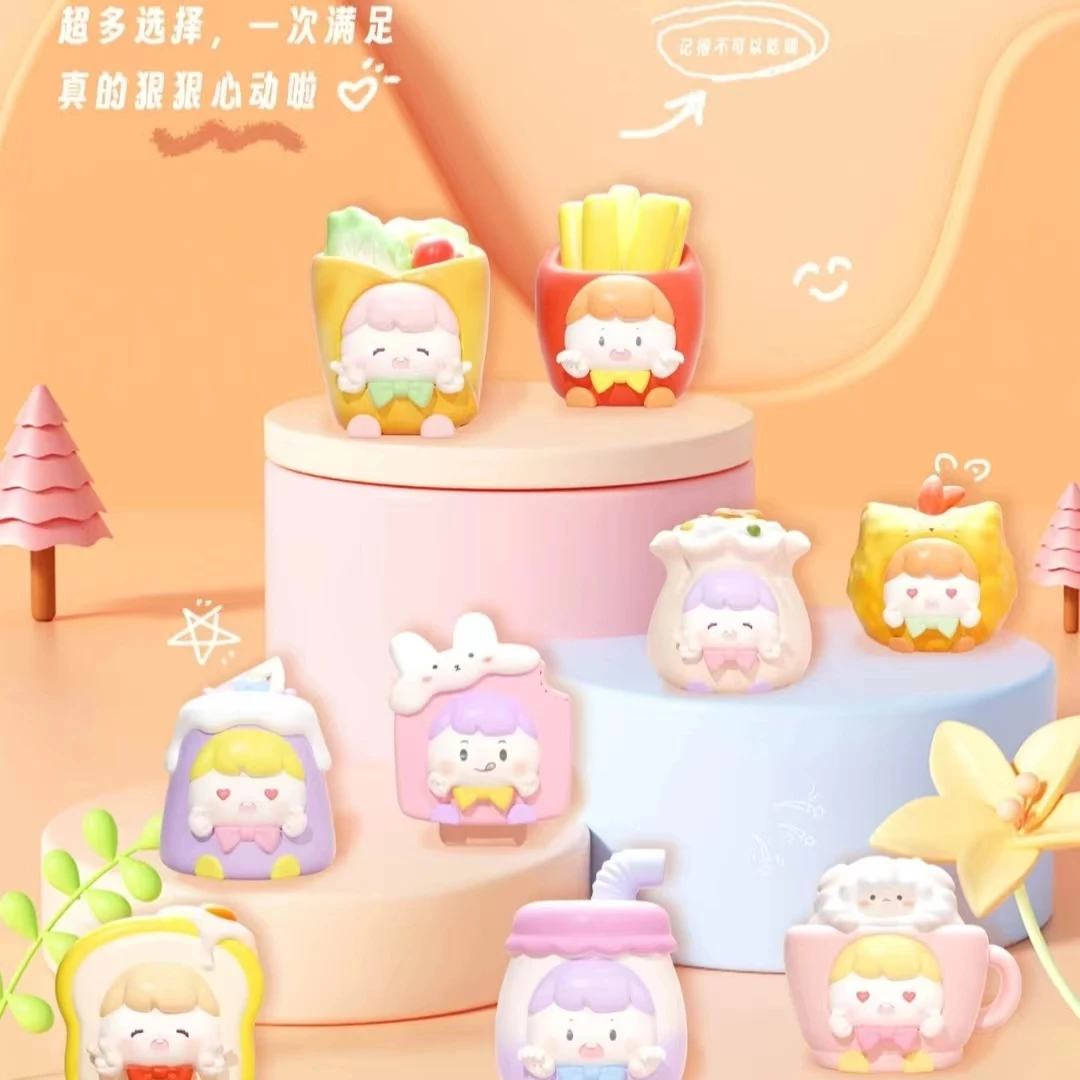 【拆盒】漫潮淘气包下午茶丫系列潮玩盲盒萌粒女生手办摆件
