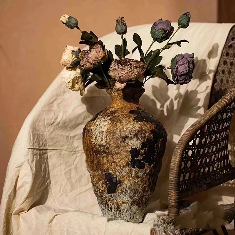 【初見】宅寂风花瓶 孤品系列花瓶 手工花瓶鲜花插花摆件家庭装饰