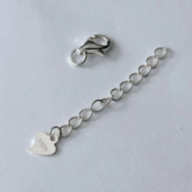925银银制品 【满19包邮】00046-龙虾扣头+尾链一套素款连扣diy配件