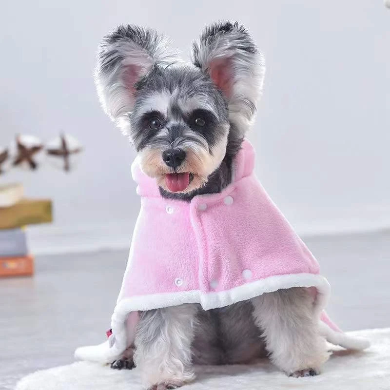 宠物狗狗猫咪毛绒盖毯可爱舒适小斗篷秋冬装睡袍睡衣家居服小被子