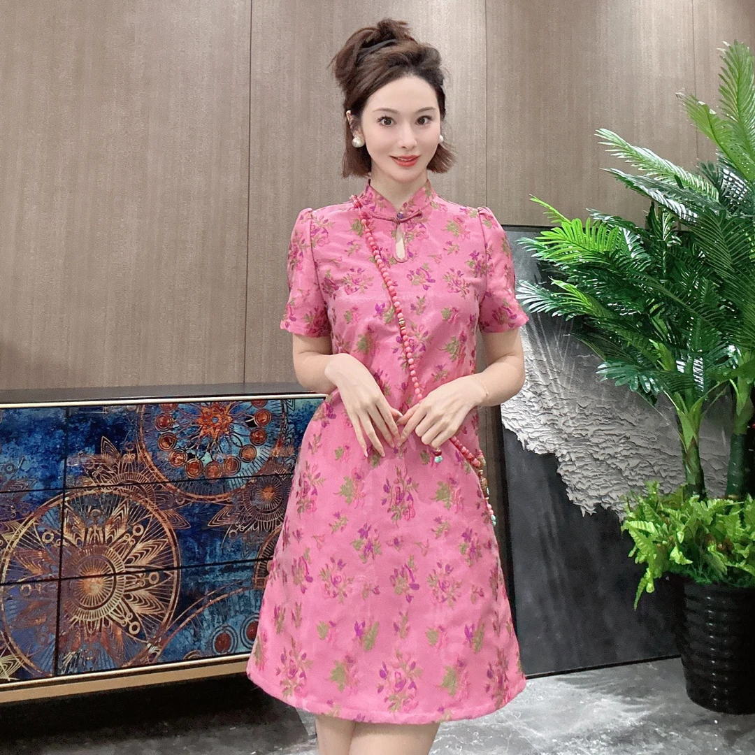 KK颜小新【一顾倾城】新中式国风春夏百搭时尚透气连衣裙
