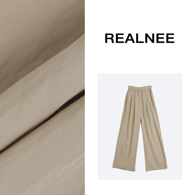 REALNEE【柠檬薄荷】三宅极简空调裤防晒夏日肌理垂感慵懒休闲12169