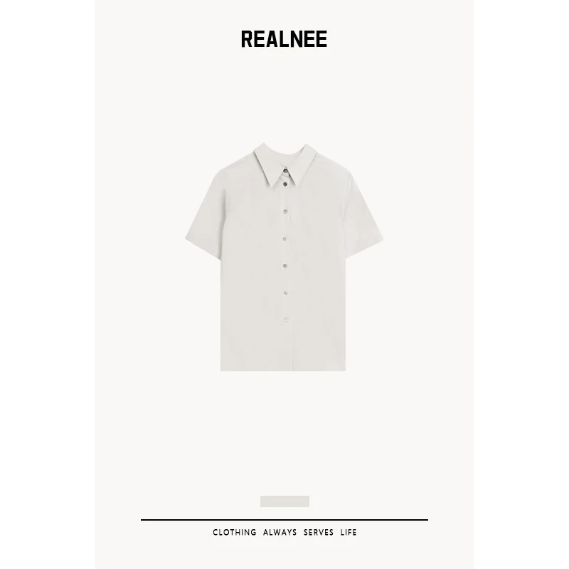 REALNEE【春光呓语】Row长绒棉极简衬衫显瘦随性舒适主义穿搭03476