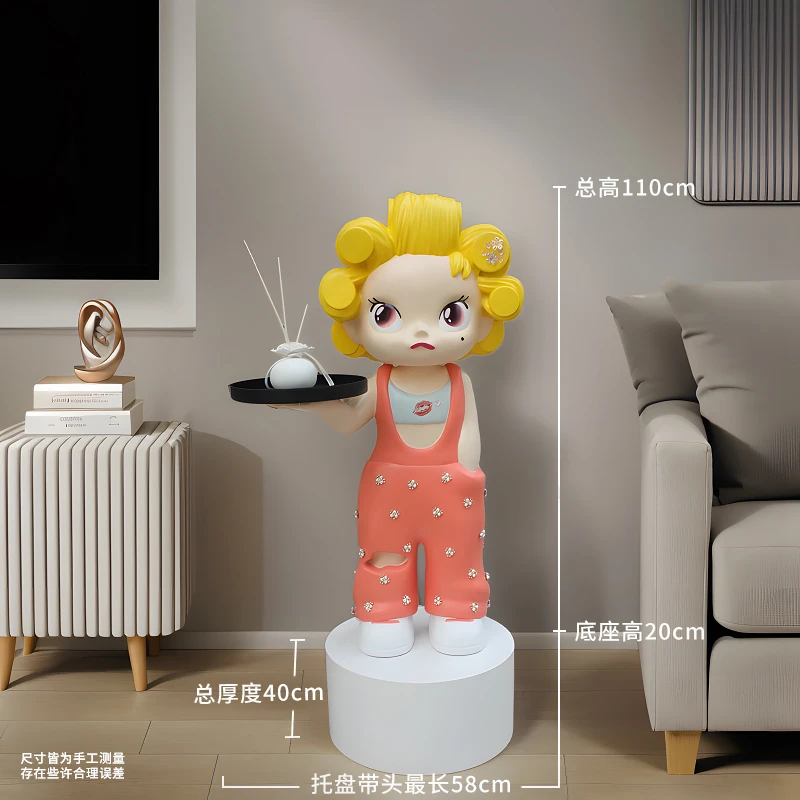 网红轻奢可爱玄关创意大型乔迁落地大摆件大号公仔15摆件生日礼物