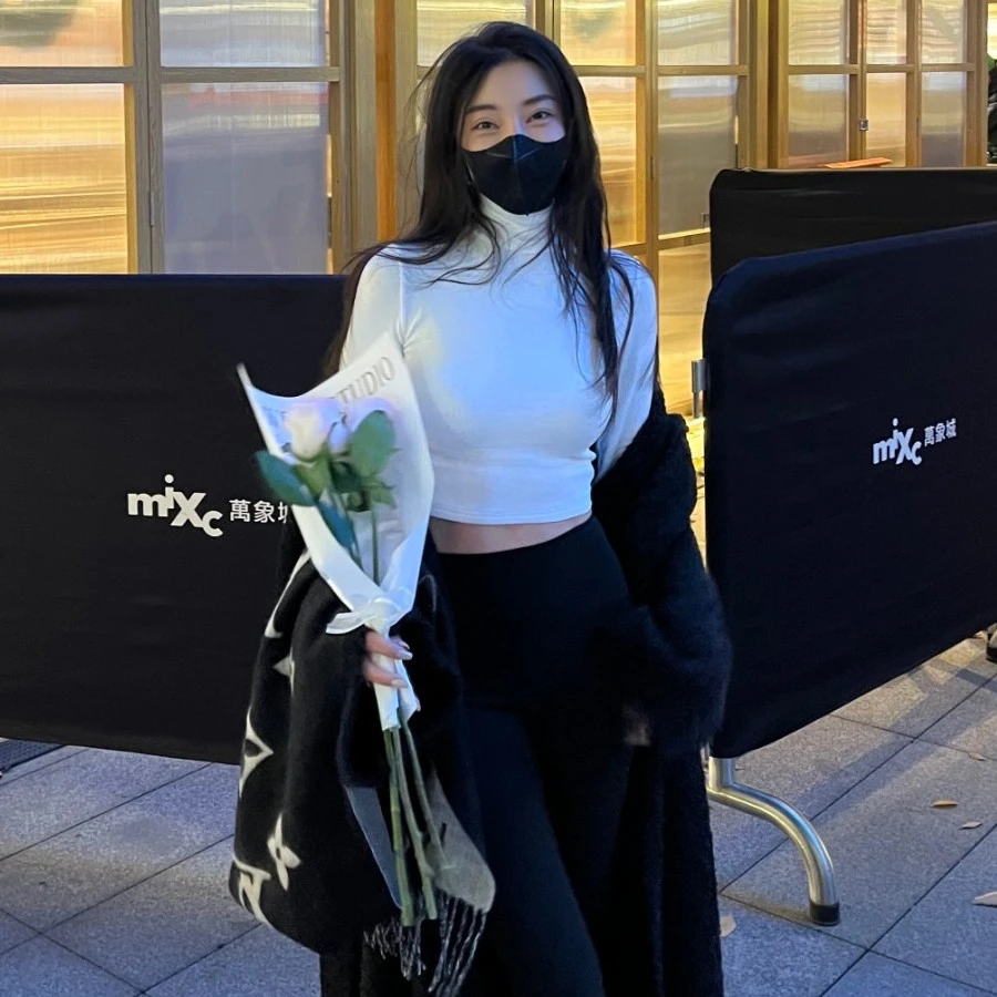 高领厚厚温暖超美打底T加一丢丢绒