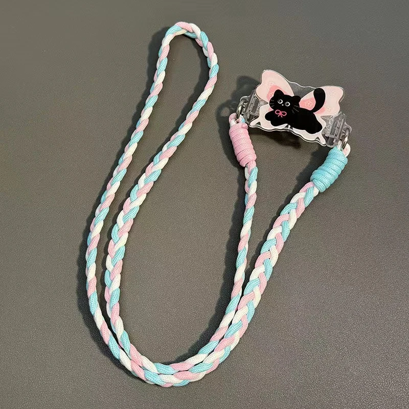 手机壳可拆卸背夹斜挎可背带挂绳防摔卡通斜跨女款适用任何手机壳