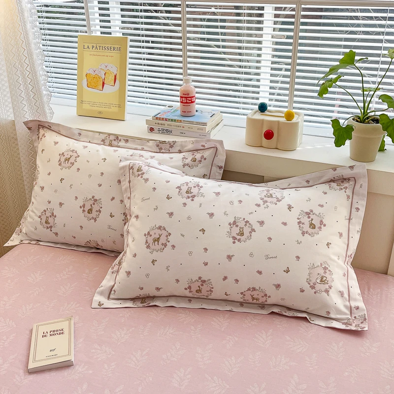 全棉枕头套成人枕套单人枕学生宿舍棉枕内胆套可爱家用套枕48*74