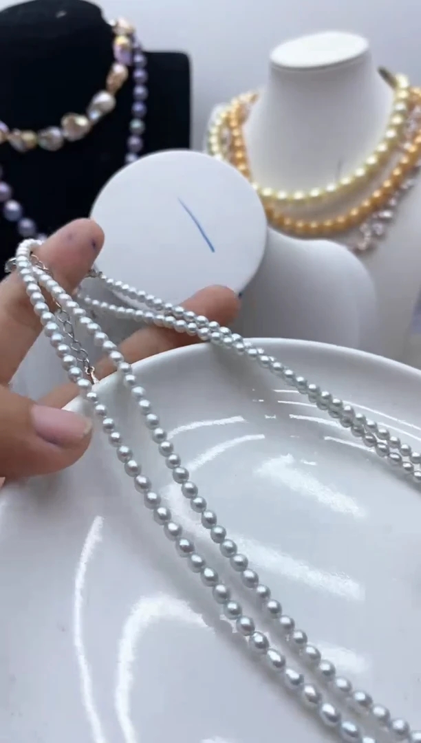 【闪购商品】淡水珍珠颈饰钛钢115