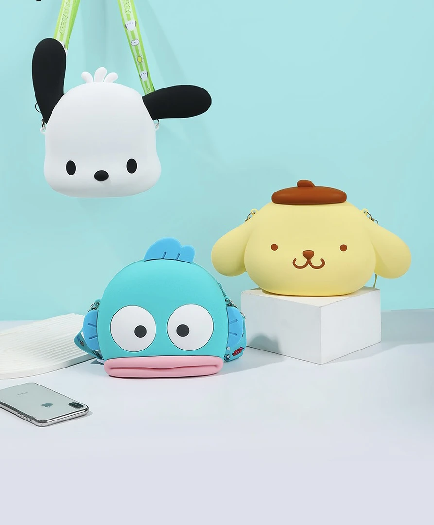 三丽鸥叮当猫迪士尼卡通硅胶斜挎包单肩包零钱包手机包潮流时尚