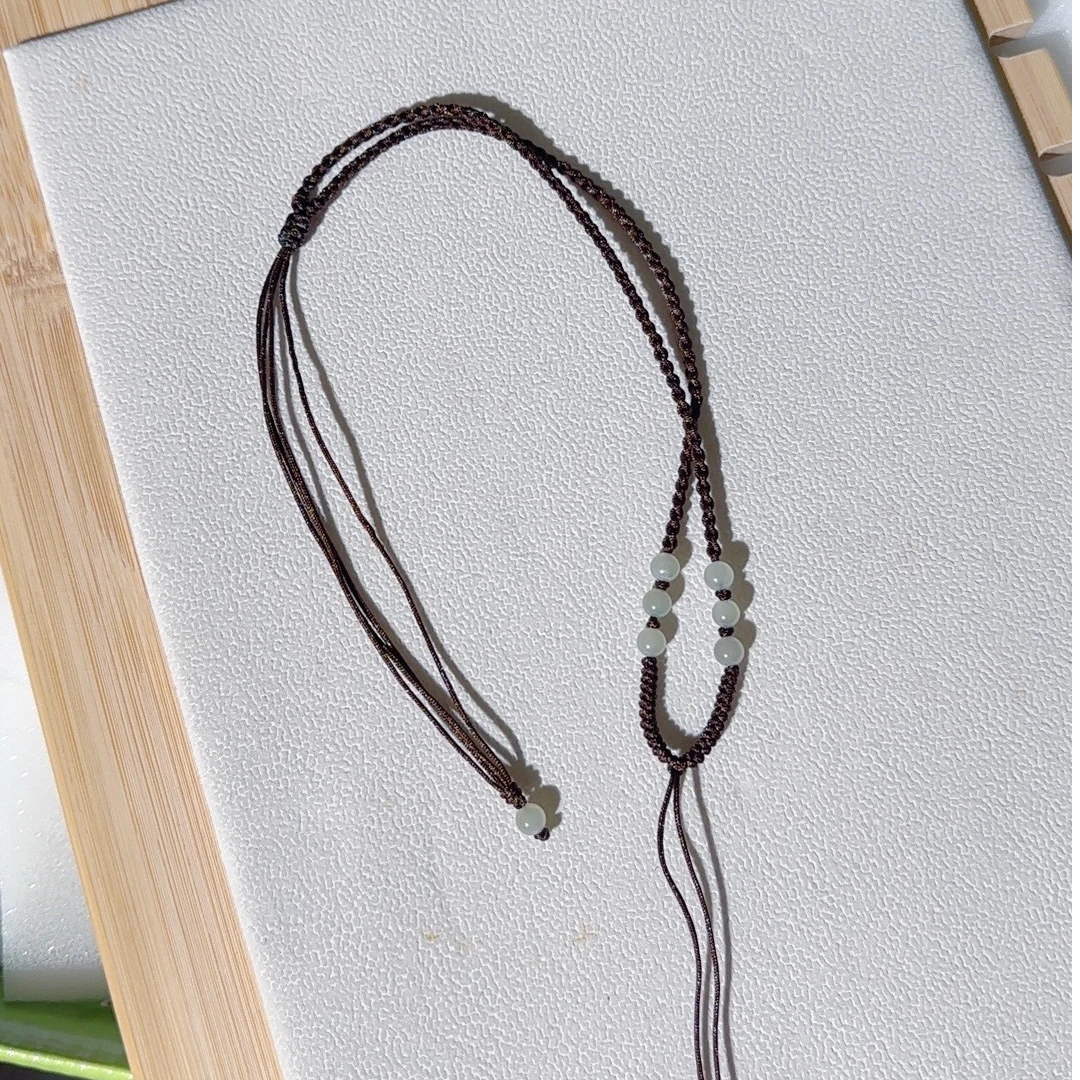 【贵妃玉】原创手工和田玉简约编织吊坠项链编绳挂脖挂绳复古百搭