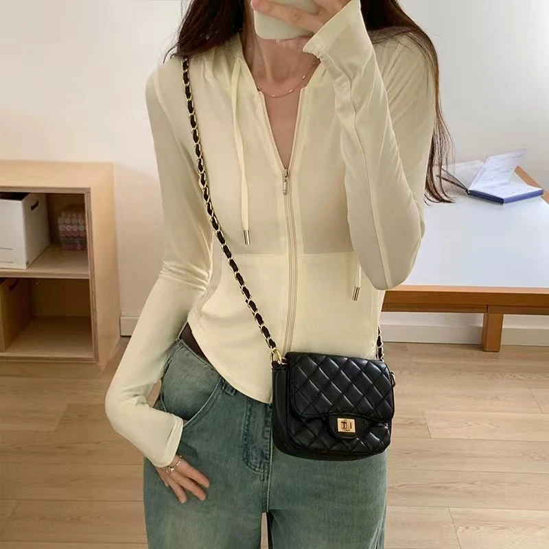 SM森幕-春季新款修身下摆弧形开衫时尚百搭