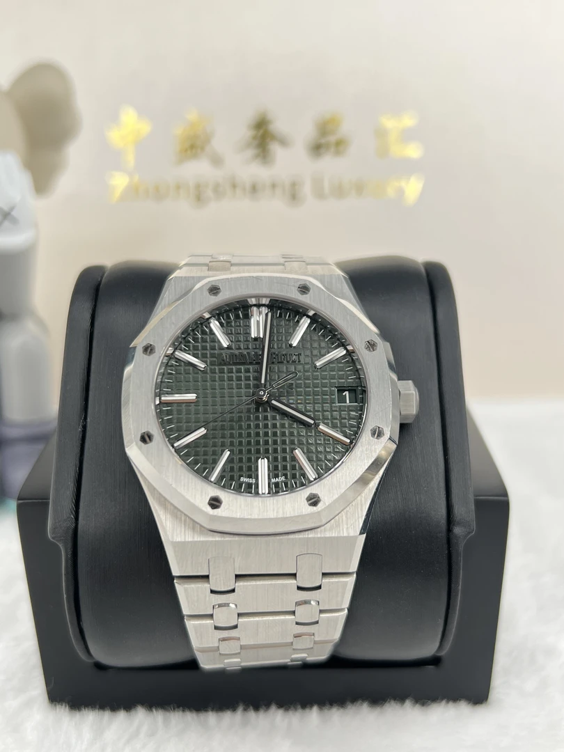 95新 AIPE/爱彼 爱彼15510St绿钢22年50周年经典男士名表