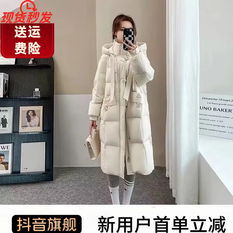 现货新款秋冬雪中飞羽绒棉衣网红冬季女中长款棉服韩版加厚羽绒服