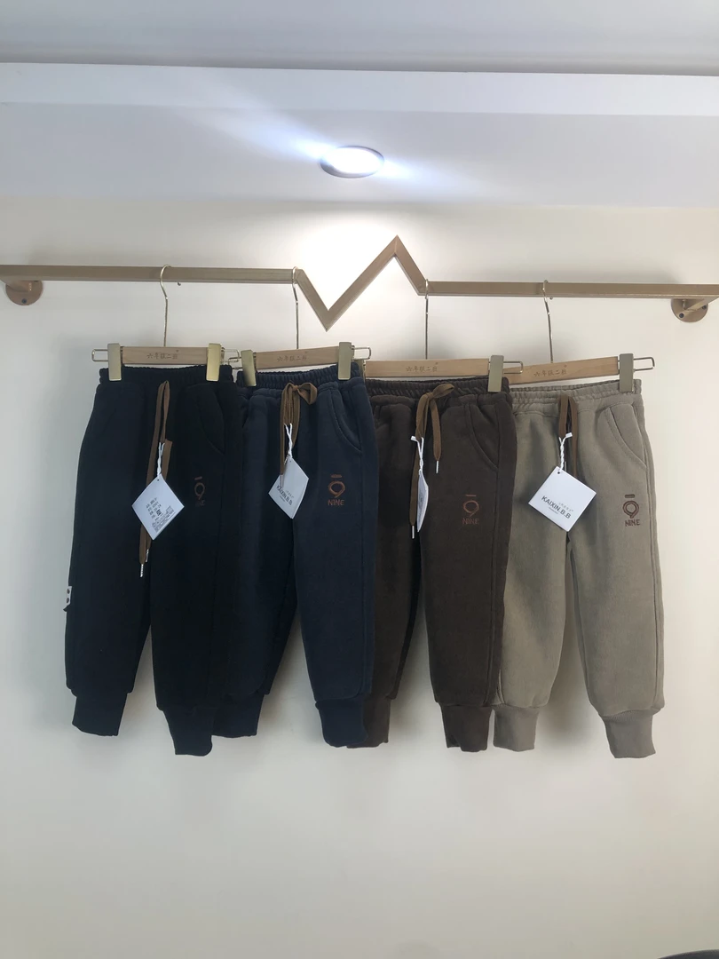 C501儿童加绒运动裤冬季新款加绒休闲裤儿童绒裤儿童阔腿裤加厚