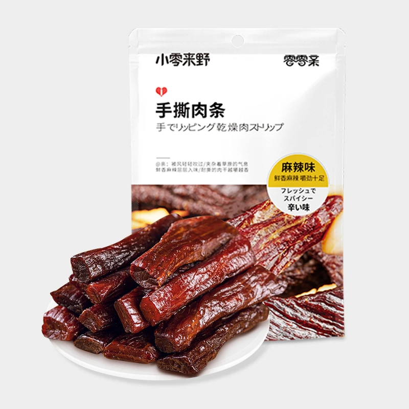 零零亲手撕肉条60g有嚼劲耐嚼网红零食麻辣手撕肉条休闲小吃