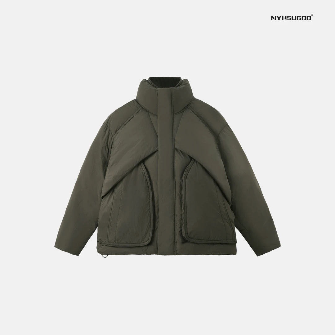 NYHSUGOO/南乙3395冬季男士新款美式立领短款90白鸭绒夹克羽绒服