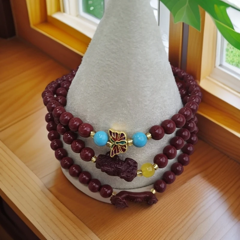 辰砂（处理）朱砂多圈手串/项链