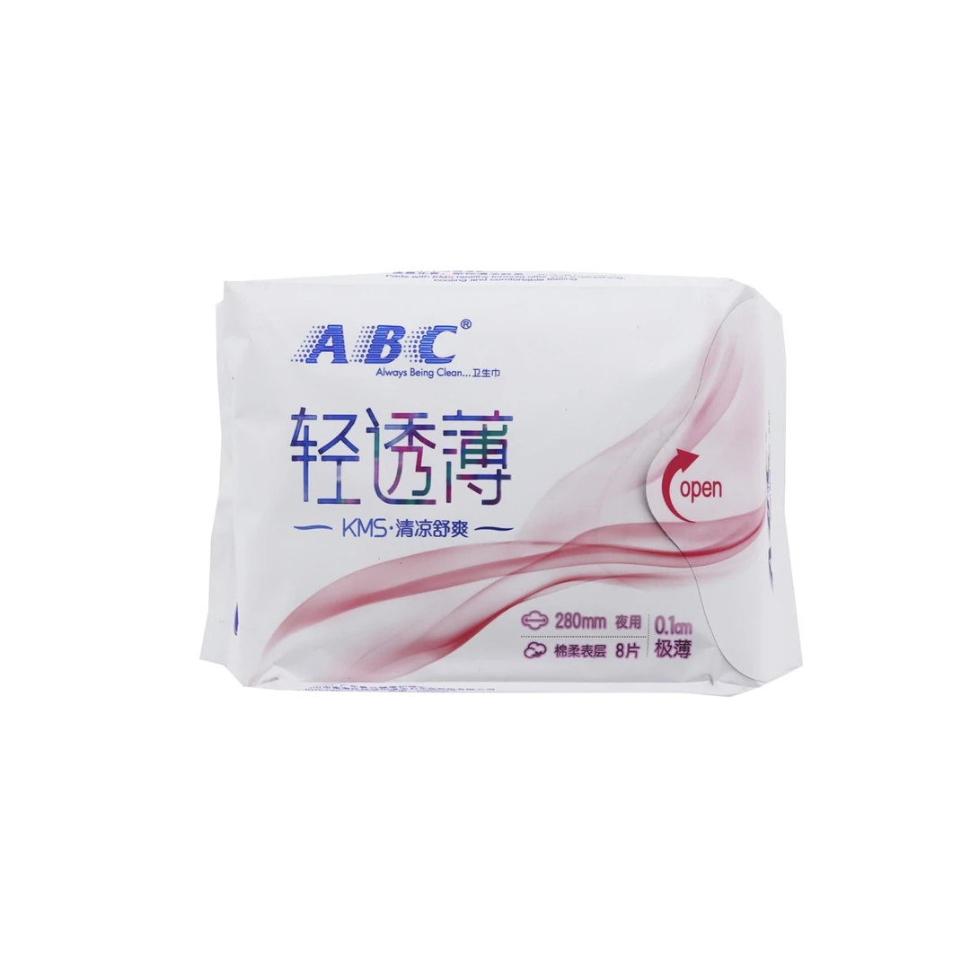 ABC轻透薄清凉舒爽卫生巾夜用280mm8片