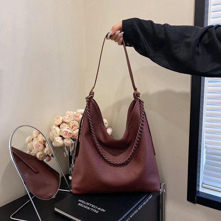 休闲包包女托特包大容量秋冬可斜挎百搭购物袋上班通勤包9093