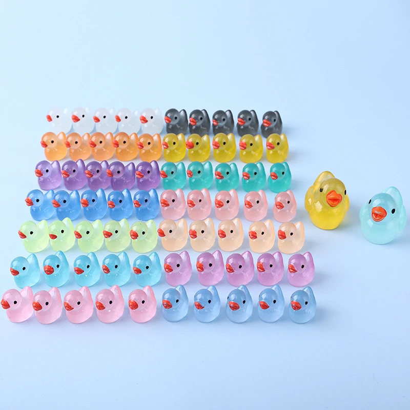 夜光小鸭子树脂摆件mini可爱配饰