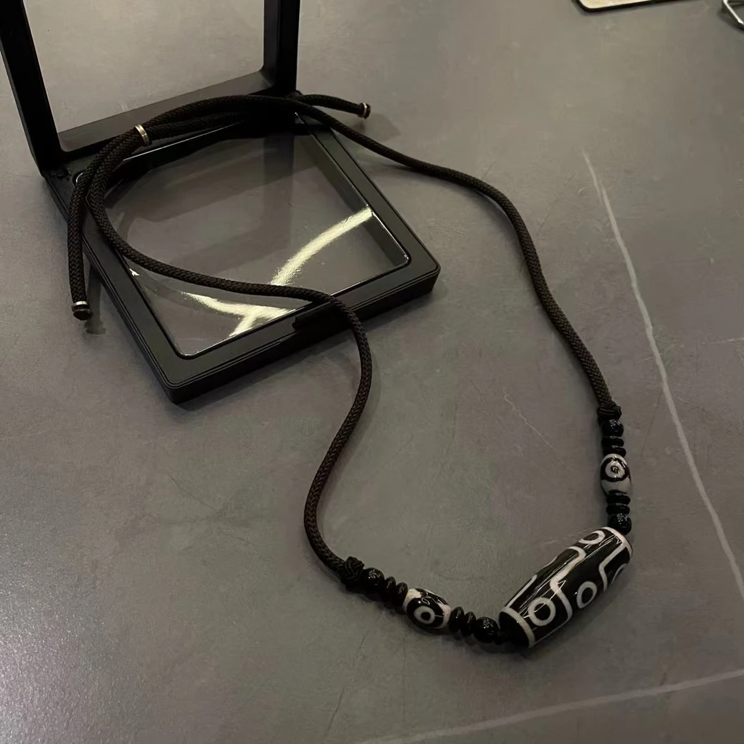 非金属树脂项链 绳子项链男款黑色小众简约时尚百搭编织个性素款