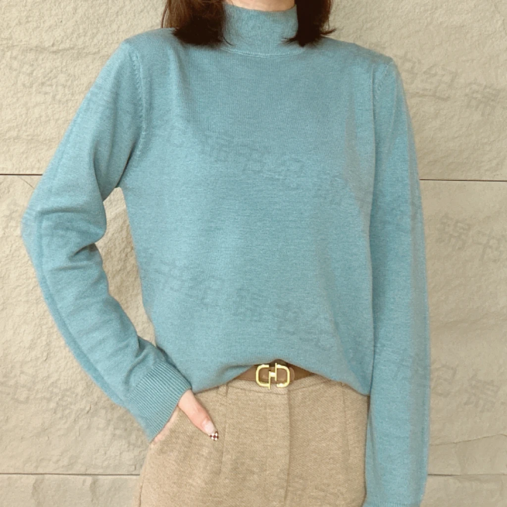 半高领毛衣女针织衫长袖上衣百搭套头AT
