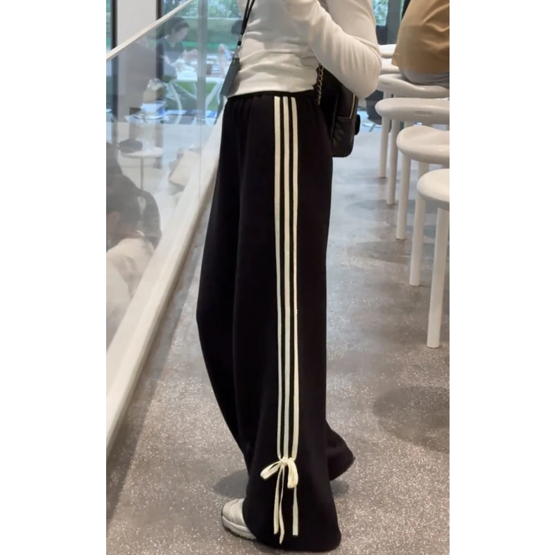 艾塔莉显瘦阔腿休闲裤子女春夏2025新款胖mm梨形大码弯刀裤小个子