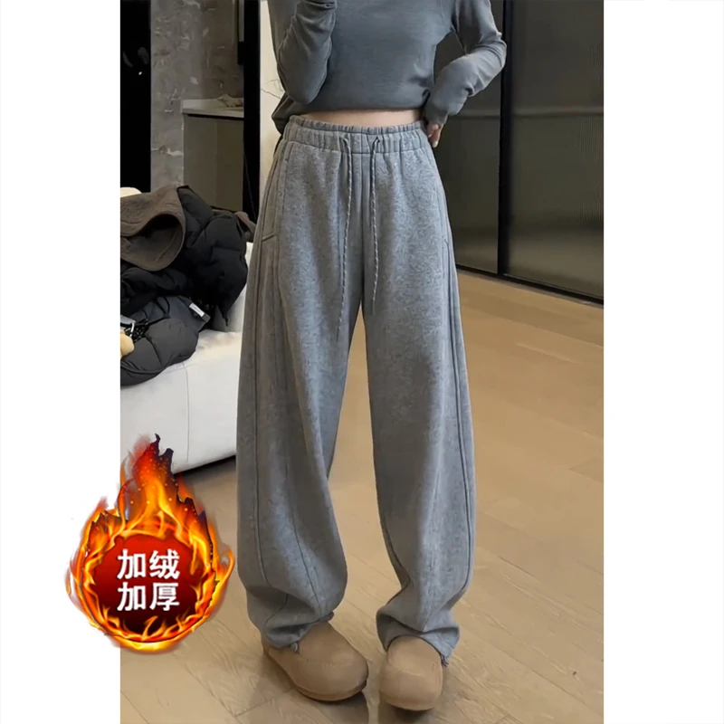 艾塔莉显瘦阔腿裤女春夏新款休闲卫裤胖mm梨形身材大码两穿束脚裤