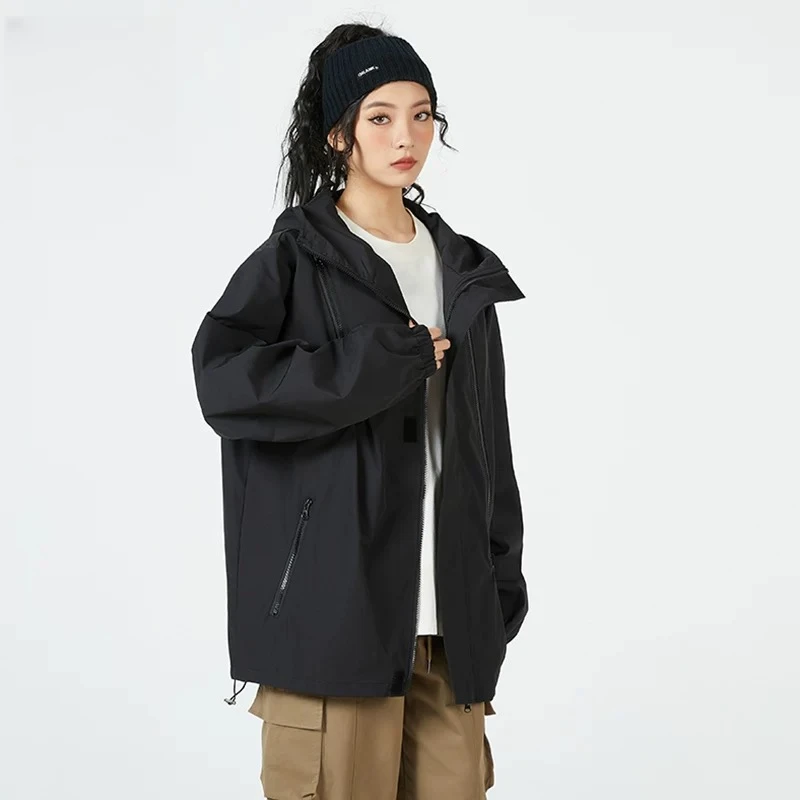 冲锋衣情侣款春秋季防风防水户外机能风夹克潮流连帽外套