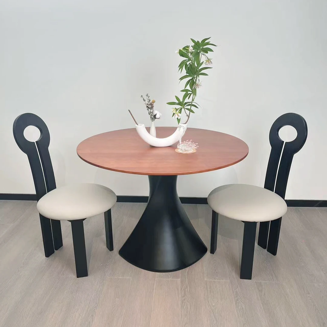 DS-Y573【中古风】樱桃木全实木简约小户型家用圆餐桌（1000*760H）