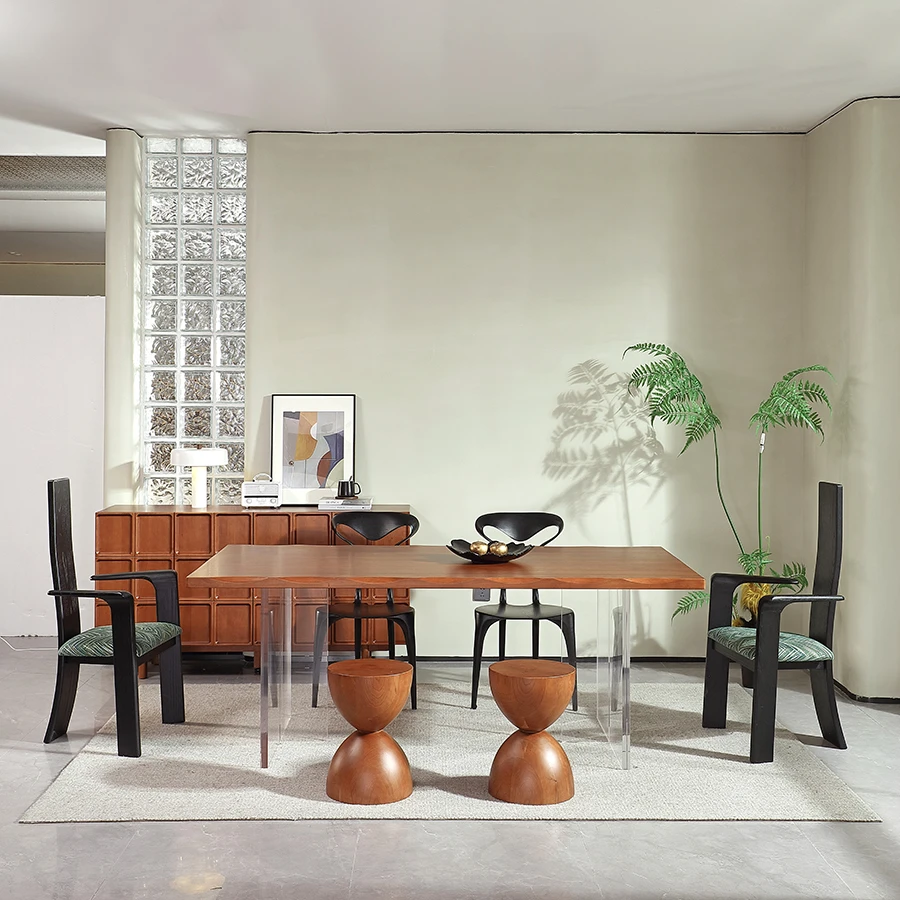 DS-Y524【中古风】黄檀木全实木长方形餐桌（2000*1000*770H）