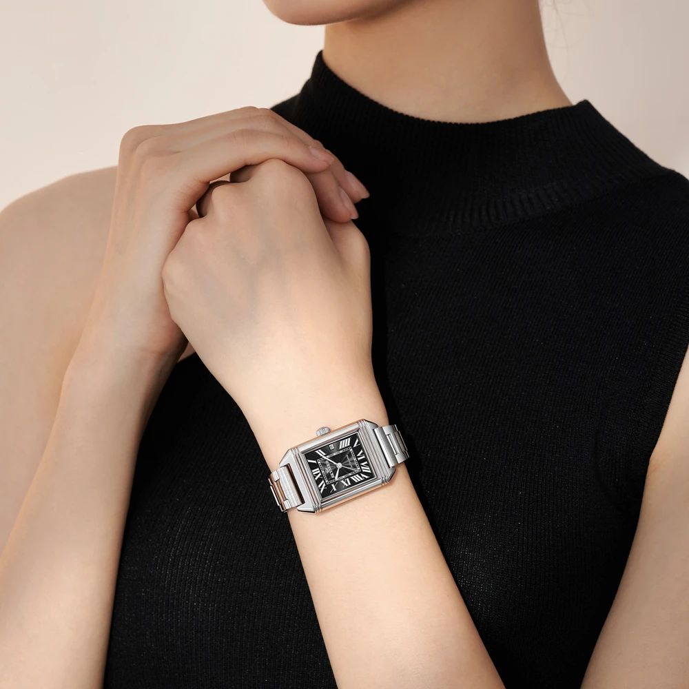 Tank系列 女士全自动机械腕表罗马数字面方形手表日历款（珍珍）