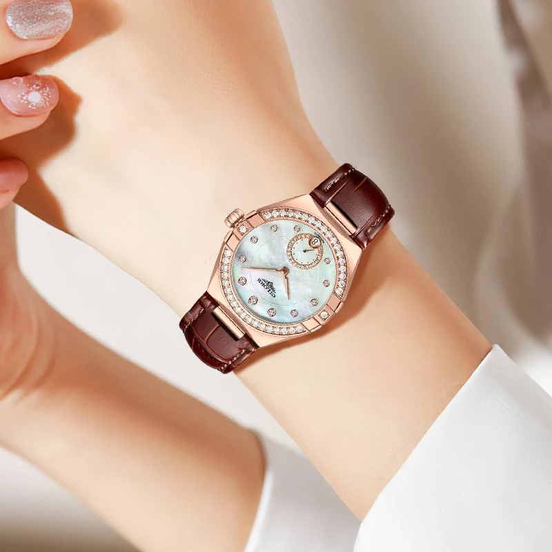 轻奢女款全自动机械腕表日历+镶钻款（欢欢）