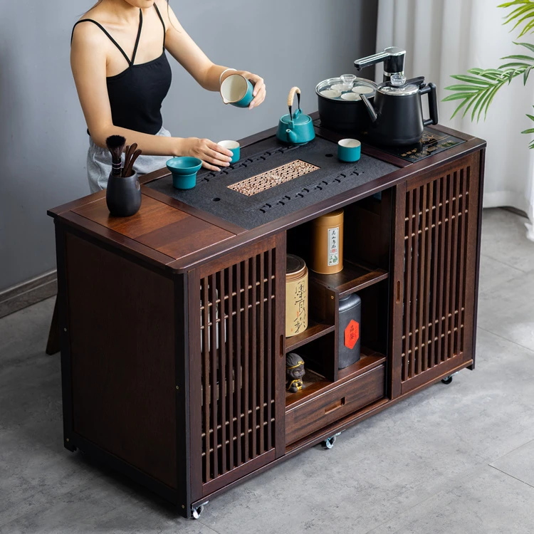 实木茶台茶桌移动家用小茶几全自动可烧水壶一体功夫小型茶车边柜