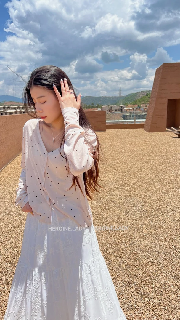 【微透的波点t】HL夏季波点V领宽松弹力t短袖百搭多色洋气