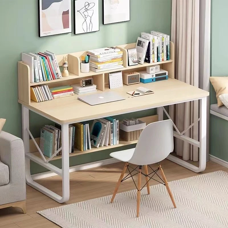 福思源书桌书架一体家用卧室台式电脑桌现代简约学生学习桌办公写
