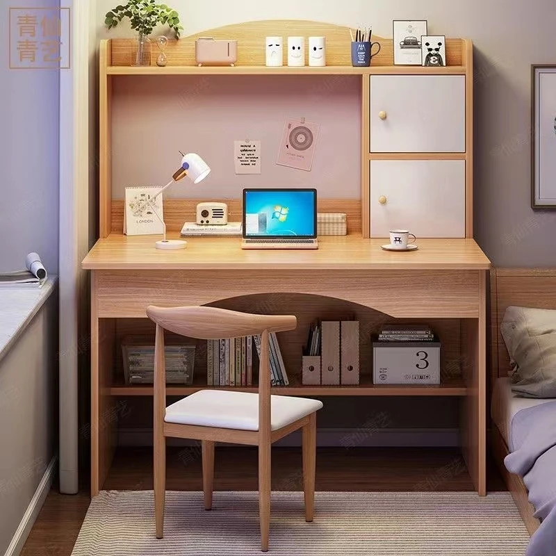福思源座椅一套台式家用书桌书架一体学生卧室学习桌椅电脑作业桌