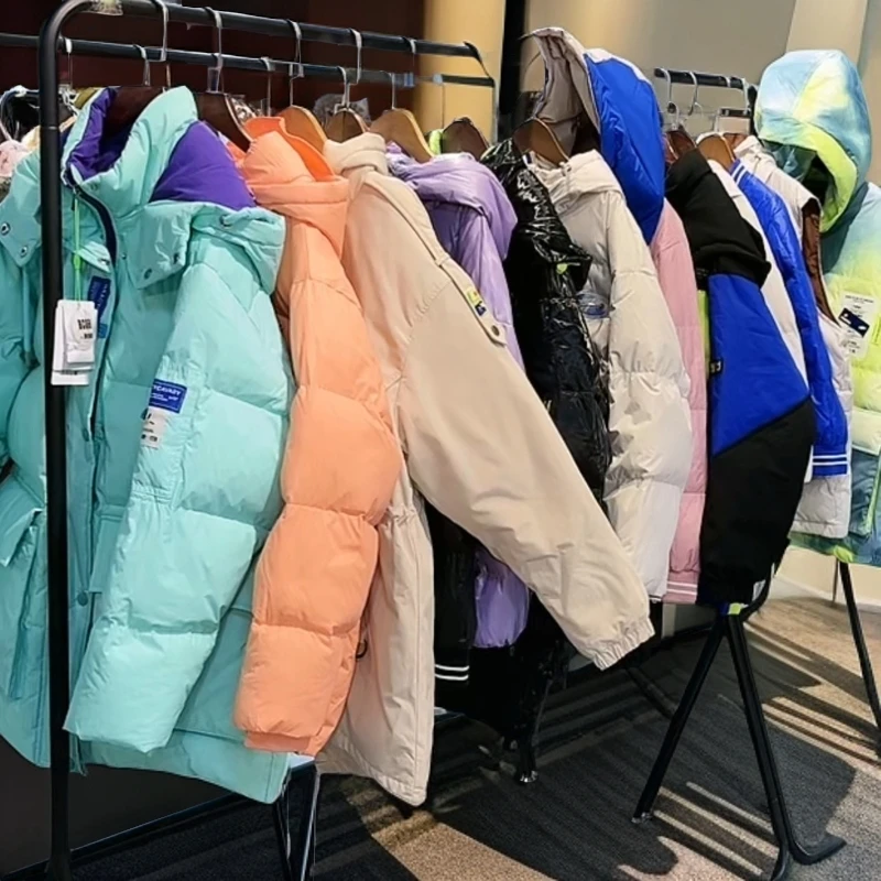 中大童韩版长款宽松羽绒服