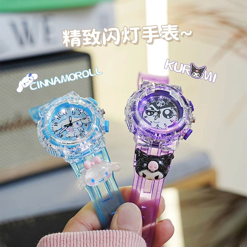 发光手表女孩三丽鸥卡通电子表益智玩具高颜值礼物库洛米手表