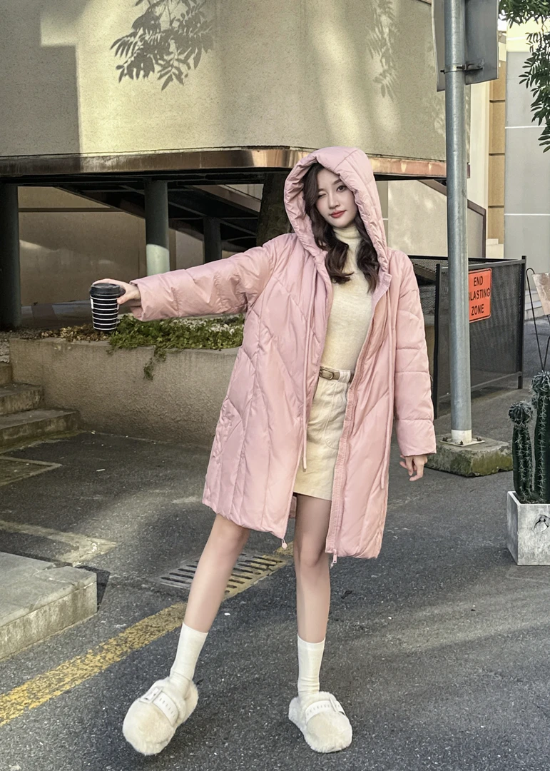 2024时尚中长款外套女装百搭连帽