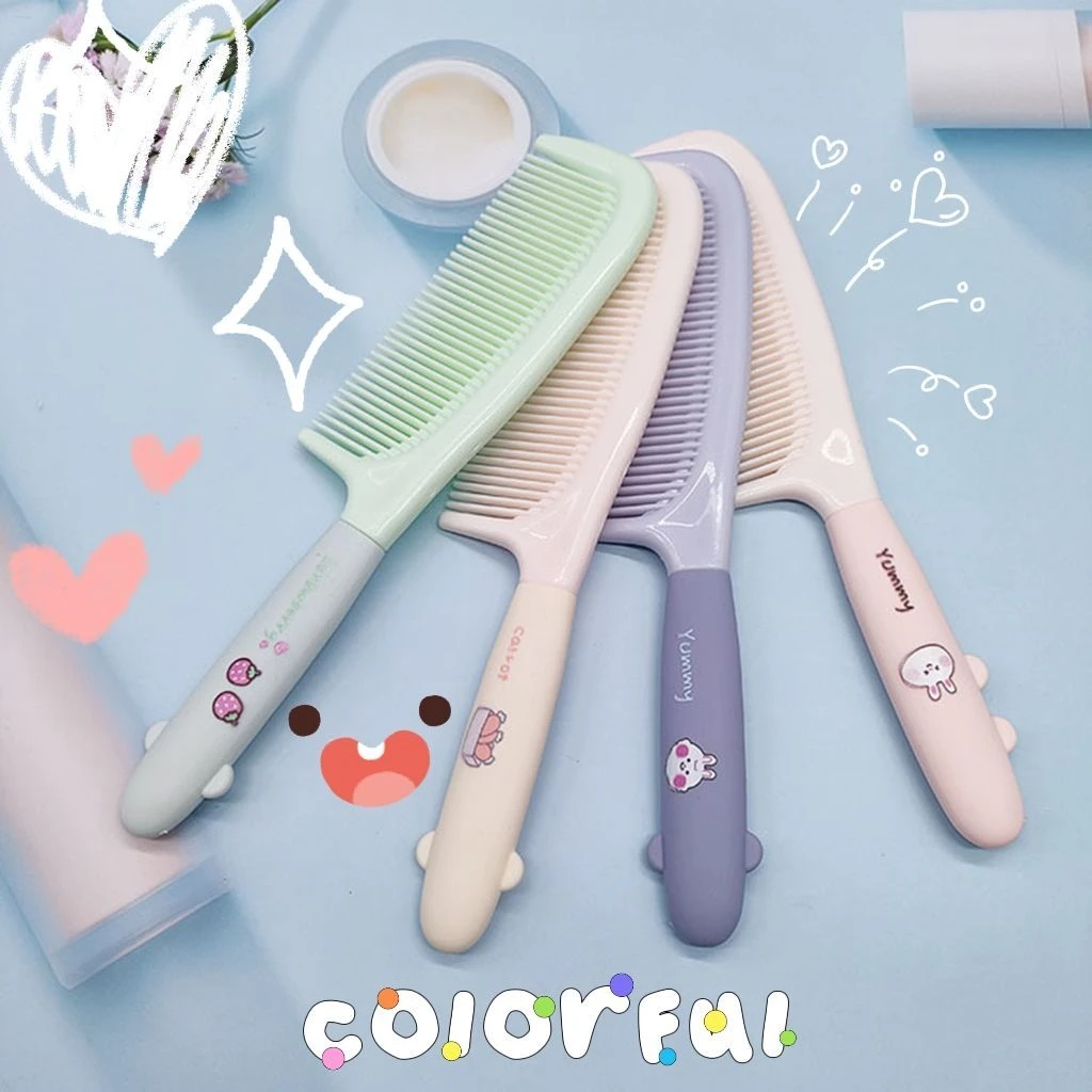 可爱直发梳卡通女童细齿顺发梳家用女生长发专用学生少女美发梳子