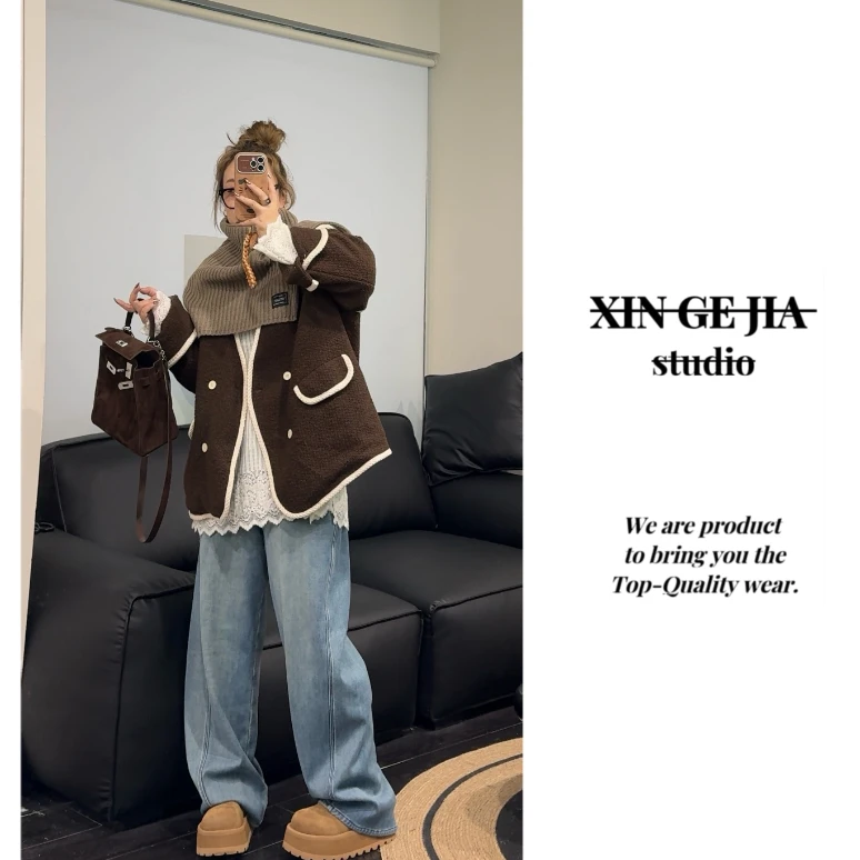 「xin：小香风」无领小香风外套（不加棉）