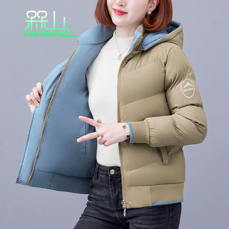 品牌双面穿加厚棉服外套女2025冬季新款大码棉衣宽松显瘦保暖棉袄