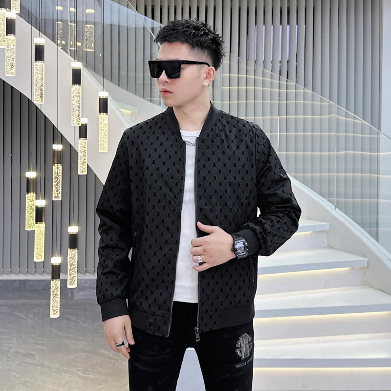高端轻奢2024年新款男士休闲夹克衫潮流时尚高档棒球领外套男装