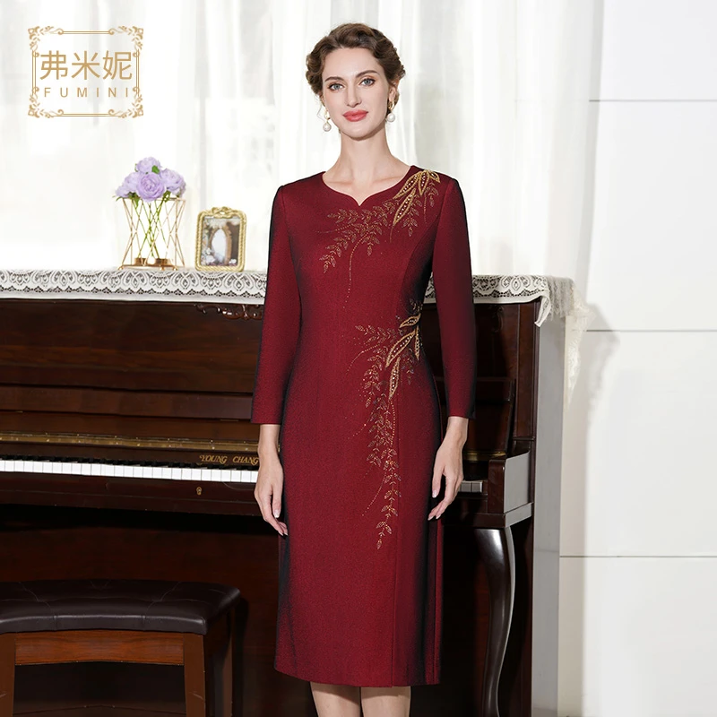 【弗米妮】8319/8651轻奢婚宴大码遮肚喜婆婆礼服