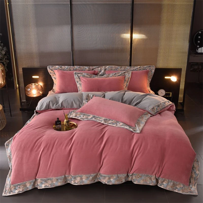 2023新款A类加厚婴儿绒刺绣四件套乔安娜rx