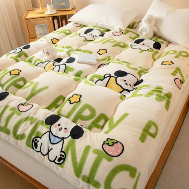 冬季牛奶绒床垫家用加绒软垫加厚褥子榻榻米垫学生宿舍垫被